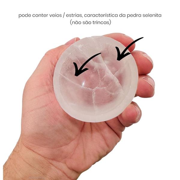 Imagem de Tigela Pote Pedra Cristal Selenita Natural Bowl