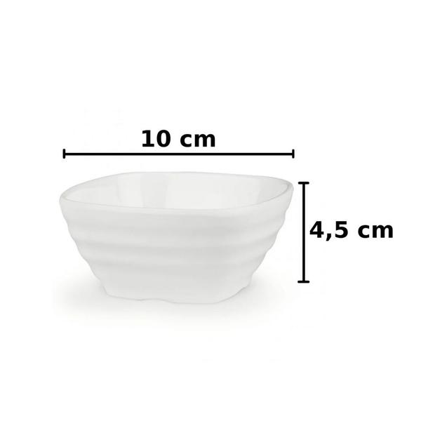 Imagem de Tigela Quadrada Estriada 225 Ml em Melamina Premium para Finger Food  Bestfer 