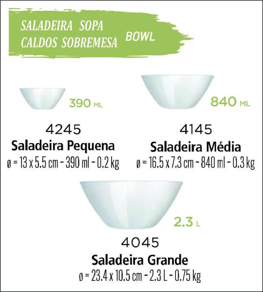 Imagem de Tigela Saladeira Bowl Média 840Ml Branca Marinex 06 Uni