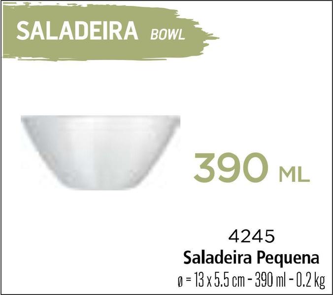 Imagem de Tigela Saladeira Bowl Pequena 390Ml Branca Marinex 06 Uni