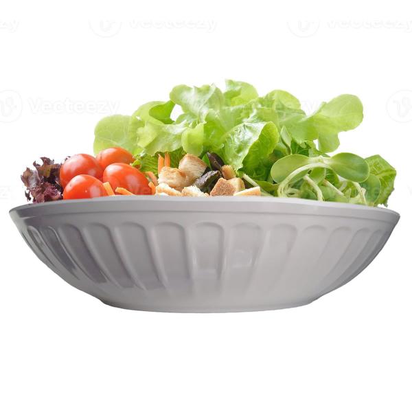 Imagem de Tigela Saladeira Melamina Redonda Plissé cinza 35cm