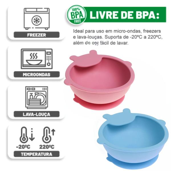 Imagem de Tigelas para Bebê com ventosa Silicone Modernas e Práticas