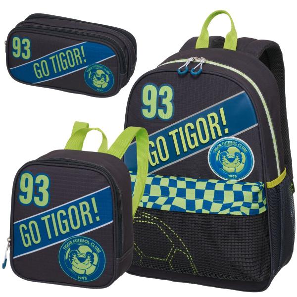 Imagem de TIGOR FC -  Mochila Costas + Lancheira + Estojo Duplo