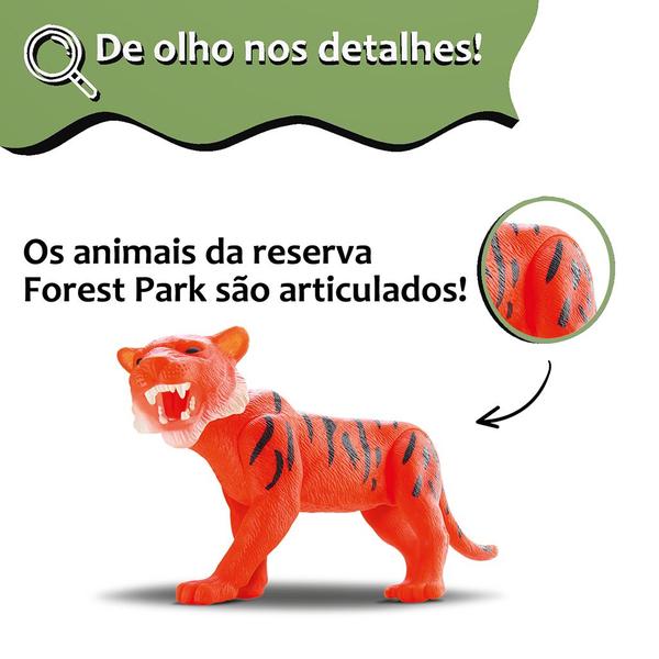 Tigre Brinquedo Animal Realista Articulado Vinil 28cm-Silmar