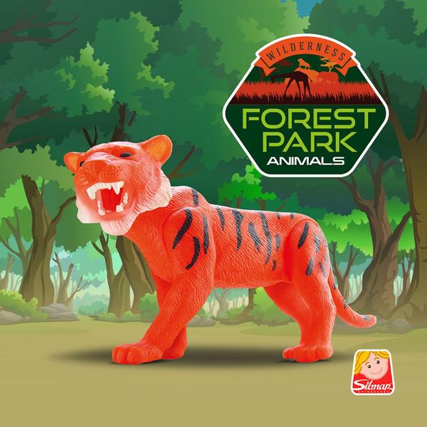 Tigre Brinquedo Animal Realista Articulado Vinil 28cm-Silmar