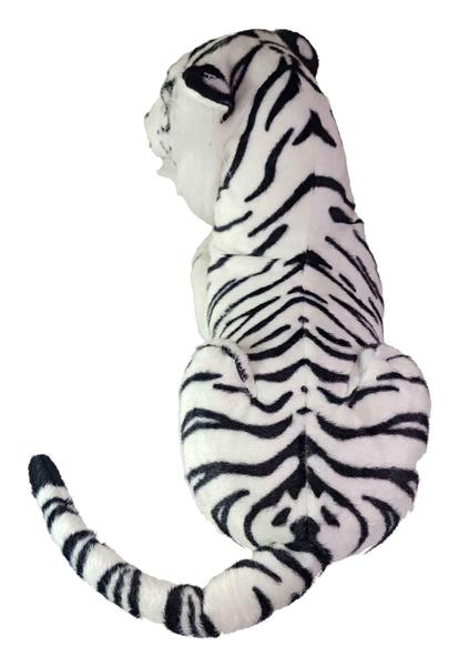 Tigre De Bengala Branco Pelúcia Deitada Cabeça Durinha 45Cms - Tuka Toy Imagem de Tigre De Bengala Branco Pelúcia Deitada Cabeça Durinha 45Cms
