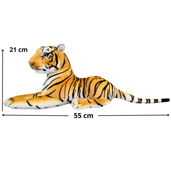 Imagem de Tigre de Pelúcia Safari Realista Deitado 55cm Lindo