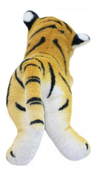 Imagem de Tigre Filhote Deitado Realista 25cm Pelúcia Fofy Toys