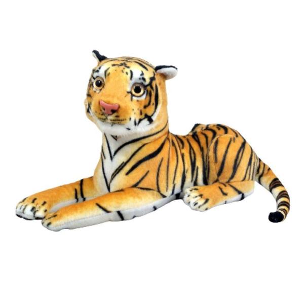 Imagem de Tigre Pelúcia Deitado 35 Cm Comprimento