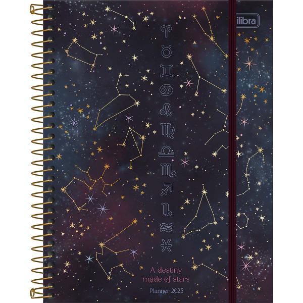 Tilibra - Planner Espiral 17,7 x 24 cm Magic 2025 - Signos fundo azul escuro Imagem de Tilibra - Planner Espiral 17,7 x 24 cm Magic 2025 - Signos fundo azul escuro