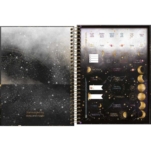 Tilibra - Planner Espiral 17,7 x 24 cm Magic 2025 - Signos fundo azul escuro Imagem de Tilibra - Planner Espiral 17,7 x 24 cm Magic 2025 - Signos fundo azul escuro