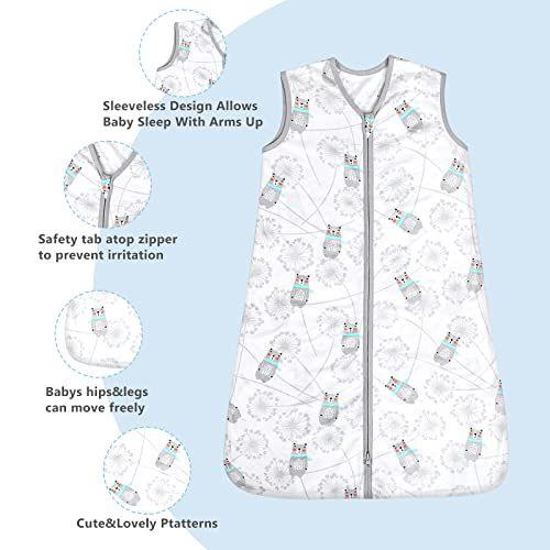 Imagem de TILLYOU Sleep Sack - Cotton Wearable Blanket Baby 2-Pack Set, Fits Infant Newborn Age 6-12 Months, Bear & Dandelion