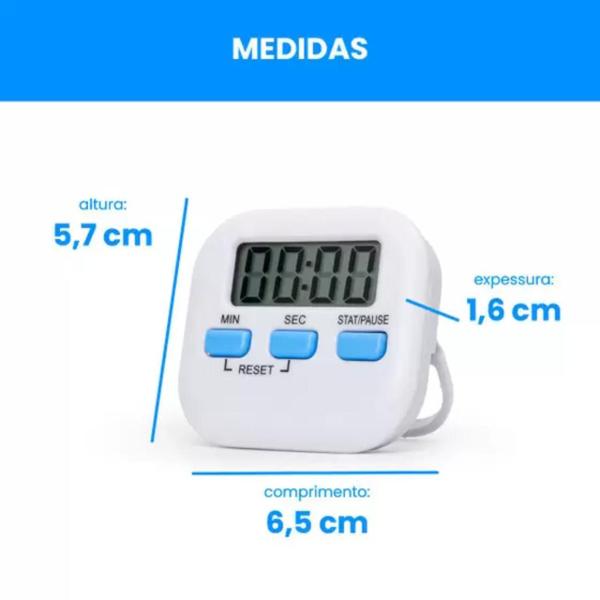 Imagem de Timer Digital Cozinha Temporizador Cronômetro  Imã Relógio