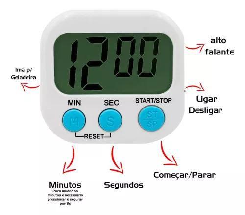 Imagem de Timer Digital Temporizador Cronômetro Cozinha Relógio Imã