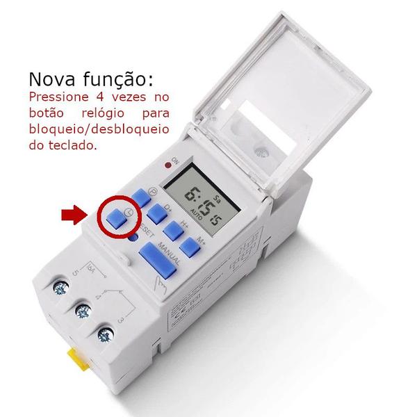 Imagem de Timer Programador Digital Horário Tm-615 28 On/off 220v Din