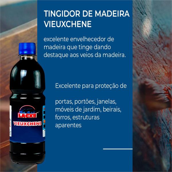 Imagem de Tingidor Para Madeira Vieuxchene 500ml Lacxe Diversas Cores