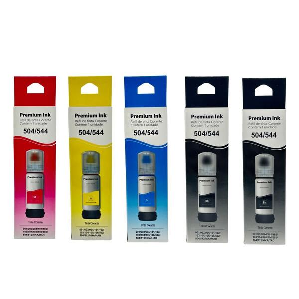 Imagem de Tinta 544 kit 5 cores compativel l3110 l3150 l5190 l3250