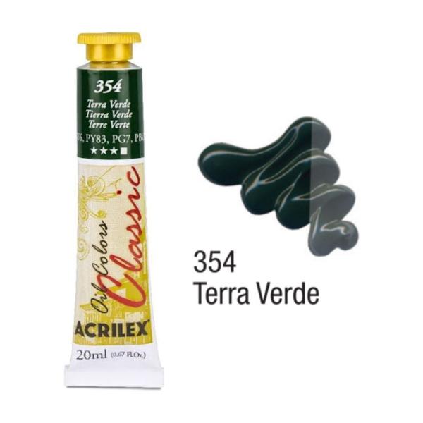 Imagem de Tinta á Óleo para Tela 20ml Terra Verde 354 Acrilex