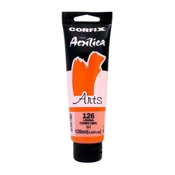 Imagem de Tinta Acrílica 120ml G1 126 Laranja Cadmio Corfix