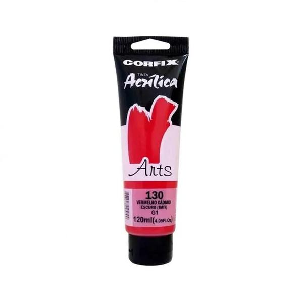 Imagem de Tinta Acrílica 120ml G1 130 Vermelho Cádmio Escuro Corfix