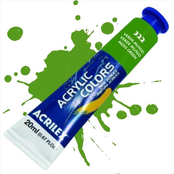 Imagem de Tinta acrílica Acrilex verde musgo 322 20ml