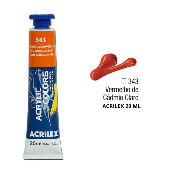 Imagem de Tinta acrilica  acrylic vermelho cadmio claro 20ml - acrilex