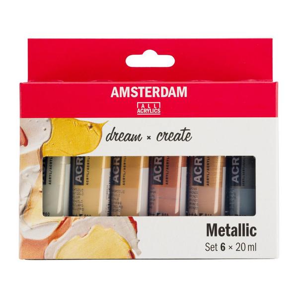 Imagem de Tinta Acrílica Amsterdam Bisnaga Mettalic 20ml 6un