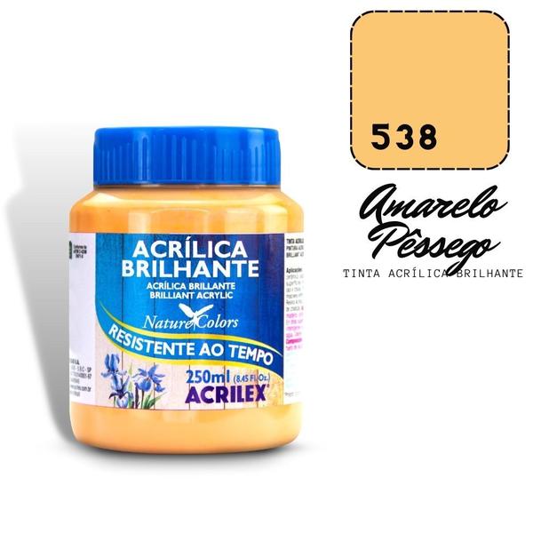 Imagem de Tinta Acrilica Brilhante Acrilex 250ml 538 Amarelo Pêssego