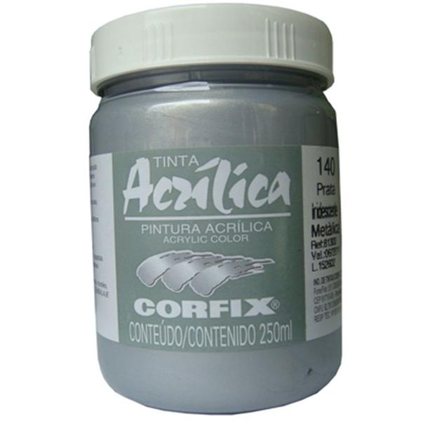 Imagem de Tinta Acrílica Corfix 250ml 140 Prata Iridescente