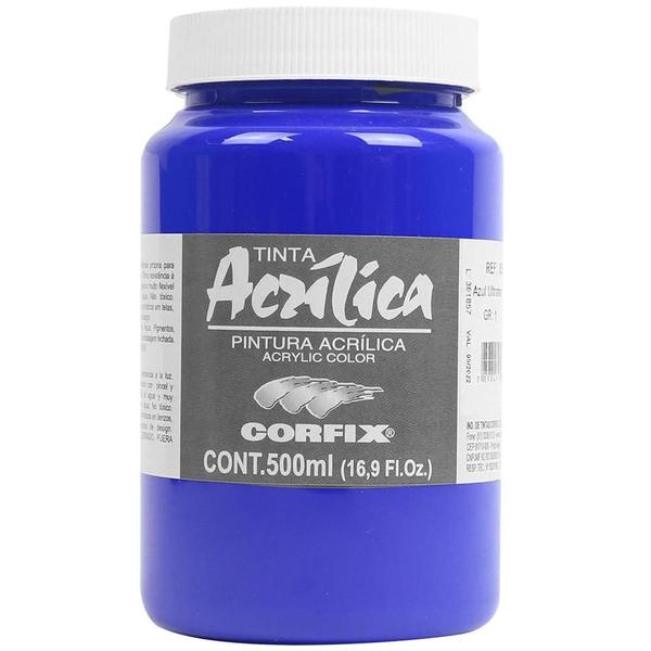 Imagem de Tinta Acrílica Corfix 500ml 68 Azul Ultramar