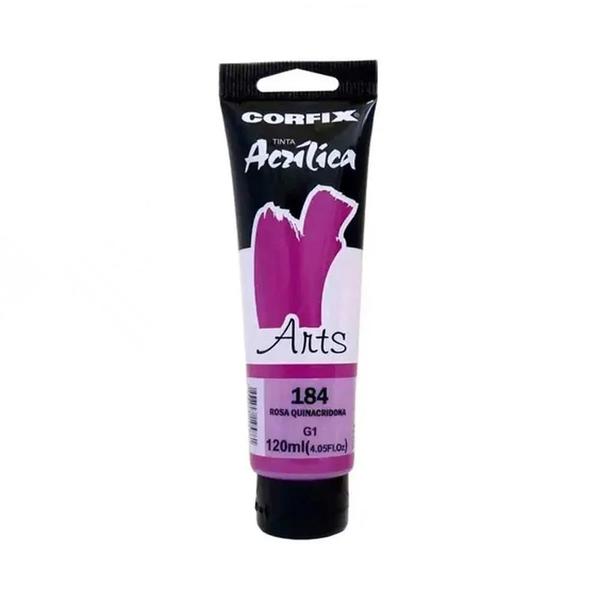 Imagem de Tinta Acrílica Corfix Arts 120ml Rosa Quinacridona 184 Gr 1