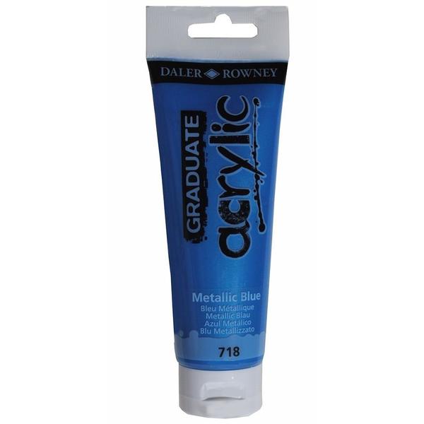 Imagem de Tinta Acrílica Daler Rowney Graduate 718 Metallic Blue 120 ml 123120718