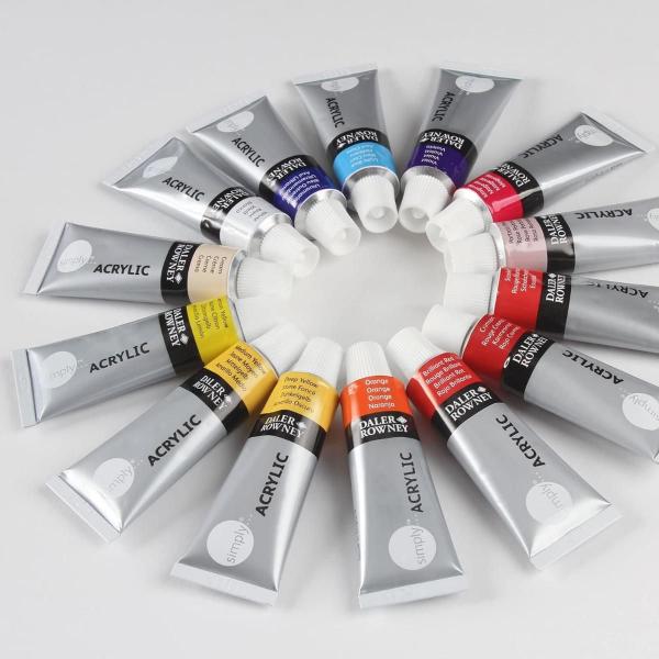 Imagem de Tinta Acrílica Daler & Rowney Simply - Kit com 24 Cores