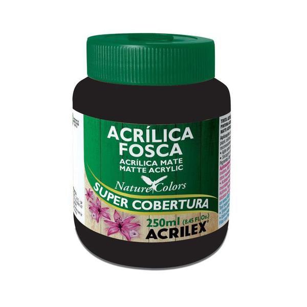 Imagem de Tinta Acrilica Fosca 250Ml Acrilex 520 Preto Com 3 Unidades