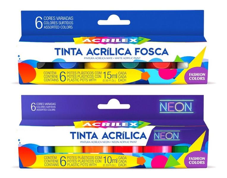 Imagem de Tinta acrilica fosca e tinta crílica neon