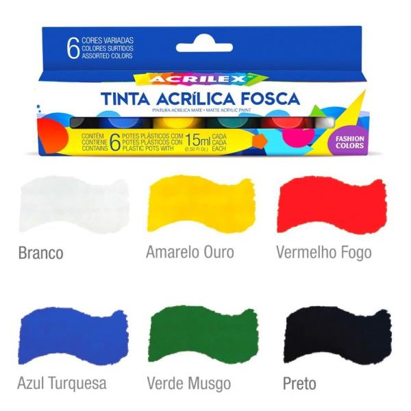 Imagem de Tinta acrilica fosca e tinta crílica neon