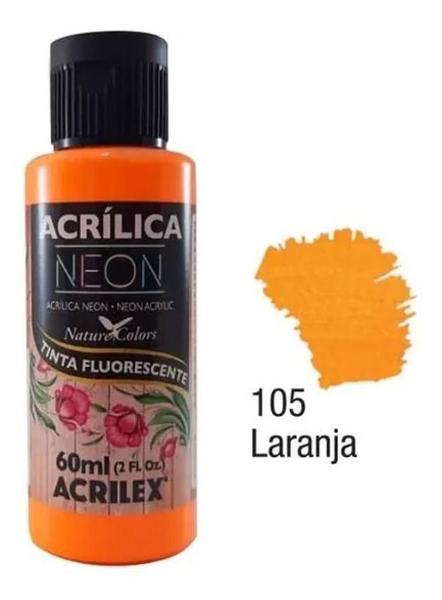 Imagem de Tinta Acrílica Fosca Neon Laranja 60ml - Acrilex 039600105