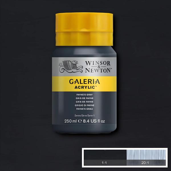 Imagem de Tinta Acrílica Galeria Winsor & Newton 465 Paynes Gray 250ml