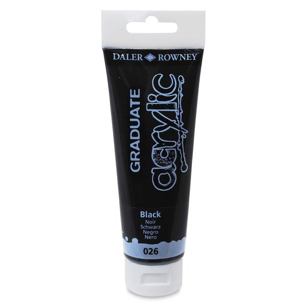 Imagem de Tinta Acrílica Graduate Daler Rowney 120ml Cor Preto 026