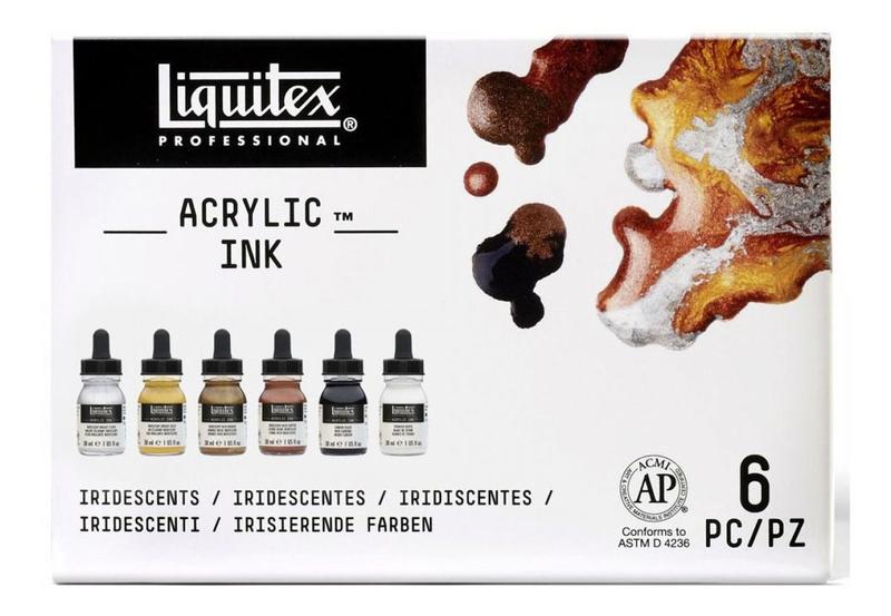 Imagem de Tinta Acrílica Ink Liquitex 06 Cores Metálicas 30ml