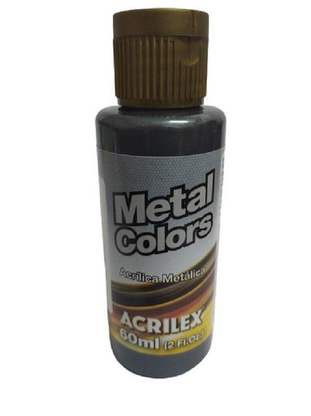 Imagem de Tinta Acrílica Metal Colors Preto - 520 - Acrilex - 60Ml