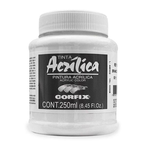 Imagem de Tinta Acrílica Pintura Tela Branco Titânio 250ml Corfix