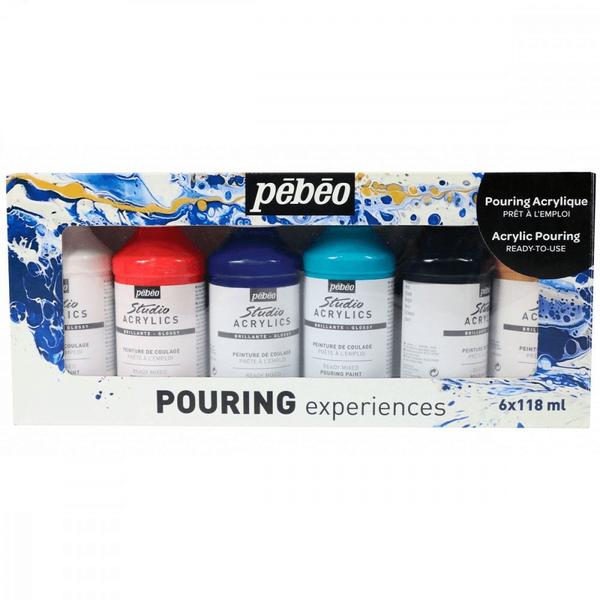 Imagem de Tinta Acrílica Pouring Experiences Pébéo 118ml 06 Cores