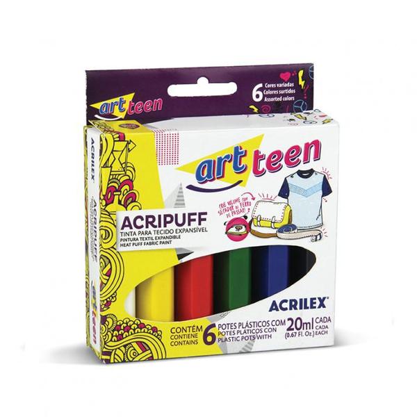 Imagem de Tinta Acripuff 20ml Conjunto com 6 cores Art Teen Acrilex