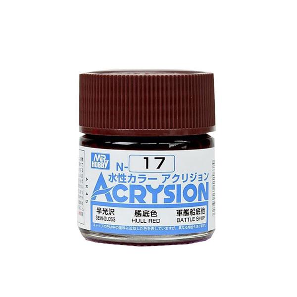 Imagem de Tinta Acrysion N017 Hull Red Semi Gloss 10 Ml Gunze Guac17