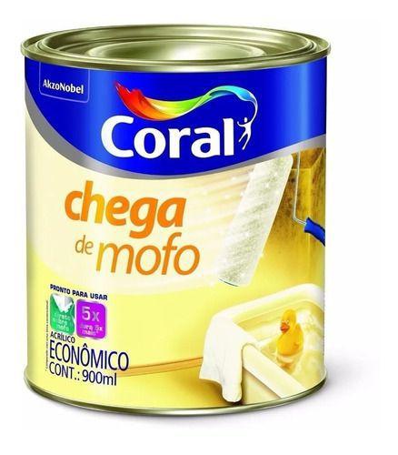 Imagem de Tinta Antimofo Chega De Mofo Tetos Branco 900ml Coral Acril