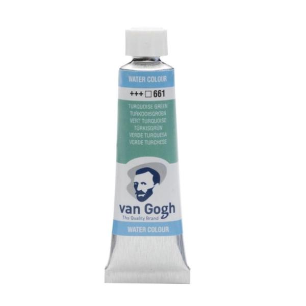 Tinta Aquarela 10 Ml Talens Van Gogh Serie 1 Turquoise Green 661 Imagem de Tinta Aquarela 10 Ml Talens Van Gogh Serie 1 Turquoise Green 661