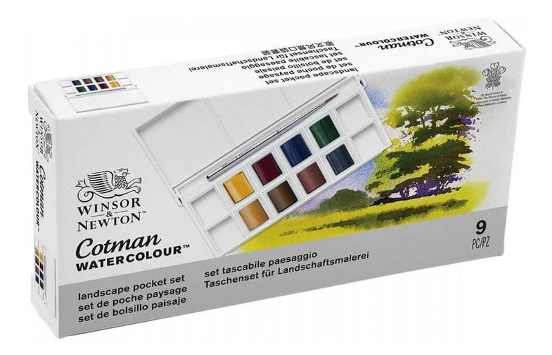 Imagem de Tinta Aquarela Pastilha Winsor Cotman 8 Cores Landscape