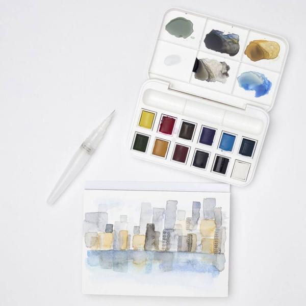 Imagem de Tinta Aquarela Pastilha Winsor & Newton Cotman Brush Pen Set