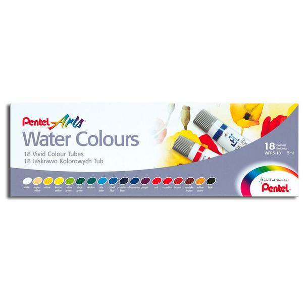 Imagem de Tinta Aquarela Pentel Arts Water Colours com 18 cores